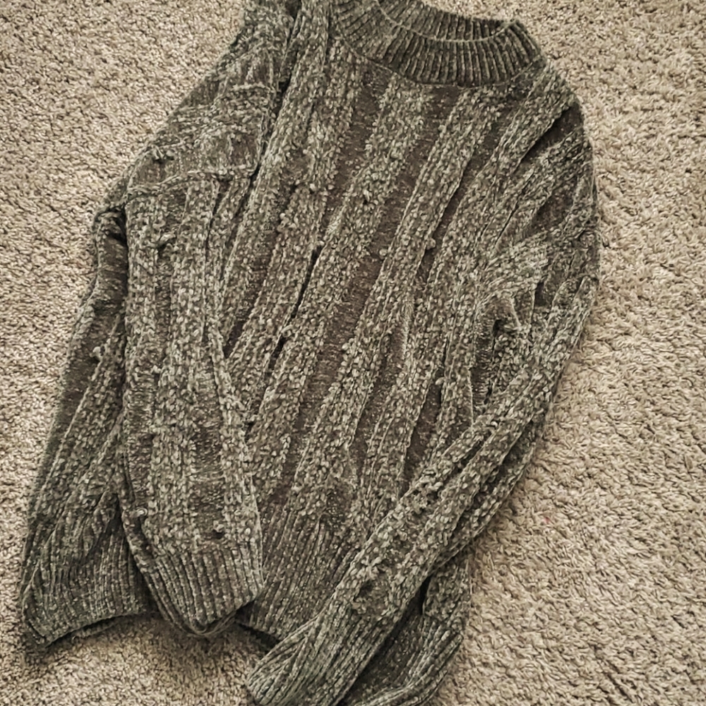 Oversized womans sage sweater